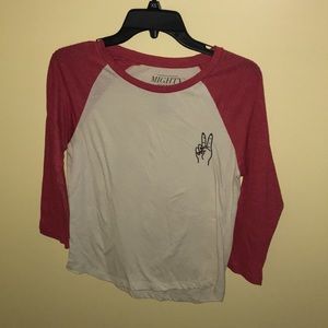 Three quarter sleeves peace sign Shirt